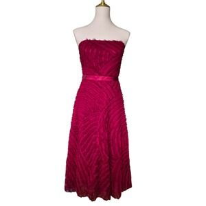 BCBGMaxAzria Strapless Fuchsia Midi Dress